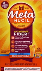 Metamucil Fiber 4-in-1 Psyllium fiber Supplement Sugar-Free 0.2 Oz 44 Counts