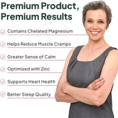 Organics Ocean Pure Magnesium Glycinate with Zinc- Strength Chelated- 90 Count