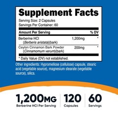 Nutricost Berberine HCl with Ceylon Cinnamon Capsules (120 Count) – Vegan