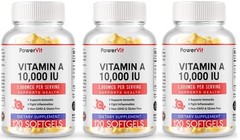 Vitamin A 10000 IU 360 Softgels Servings Gluten Free Non-GMO USA