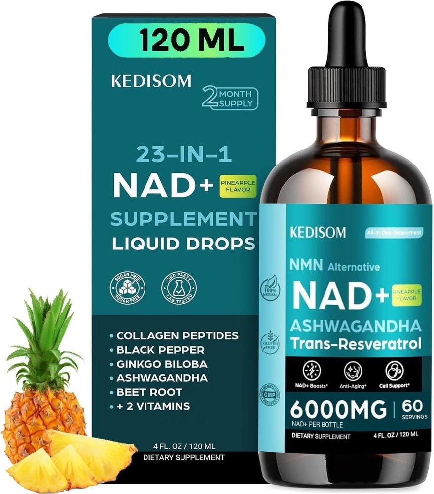 Liposomal NAD Supplement – Total 30000Mg NAD+ Blend Liquid Drops with Resveratro