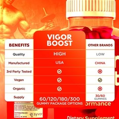 (5 Pack) Vigor Boost Gummys Advanced Male Support Formula VigorBoost 300 Gummies