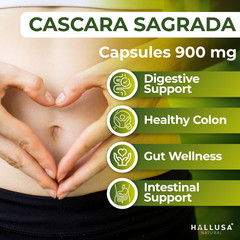 CASCARA SAGRADA – Natural Laxative – Digestive & Metabolism Support – 60 Caps