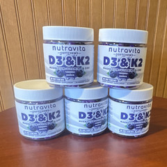 Lot of 5 Nutravita D3 & K2 Softchews Blueberry 60 Vegan Gluten-Free EXP 02/2027