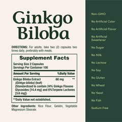 Nature’s Bounty Ginkgo Biloba, Supports Healthy Brain 200 count (Pack of 1)