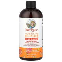 2 X MaryRuth’s, Liquid Morning Multivitamin + Hair Growth, Peach Mango, 15.22 f
