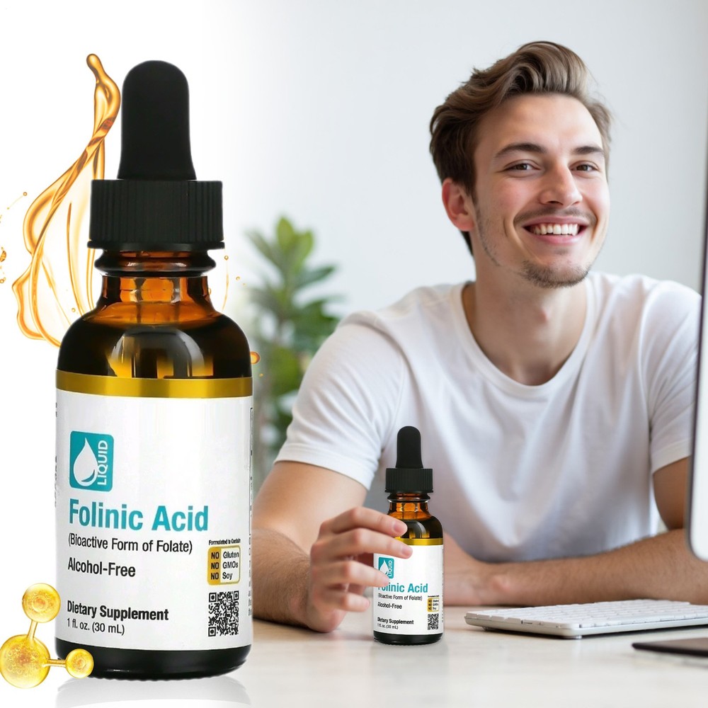 California Gold Nutrition Folinic Acid Alcohol-Free Liquid 1 FL Oz (30 mL)`