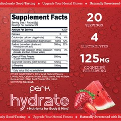 Perk Hydrate Electrolyte Stickpacks Strawberry Watermelon Flavored (20 Packets)