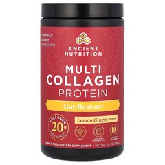 2 X Ancient Nutrition, Multi Collagen Protein, Gut Restore, Lemon Ginger, 8.4 o