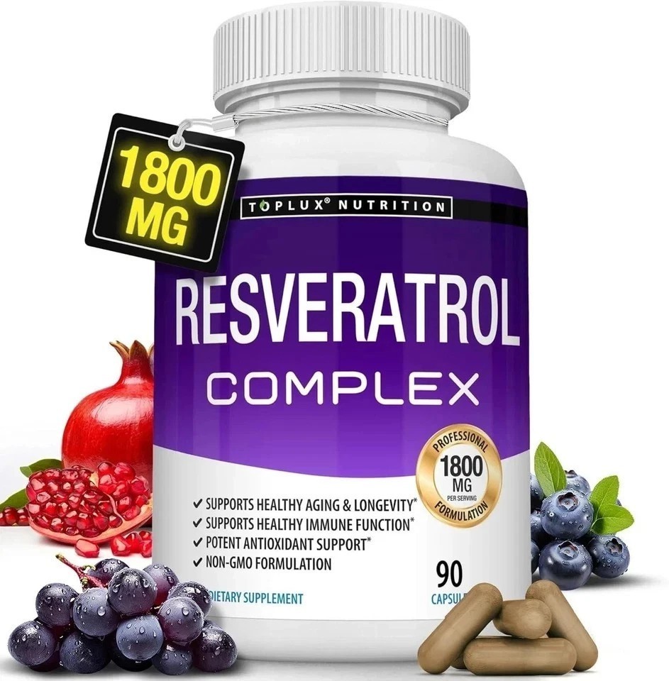 Resveratrol Nutrition 1800 mg Antioxidant Complex – Highly Potent Natural Pills