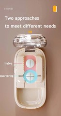 Adjustable Precise Pill Cutter Storage Box Portable Drug Tablet Medicine Dust US