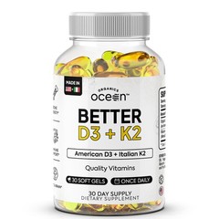 Organics Ocean Better D3 + K2100% Organic VIT D3 and K2 Supplements with Maxi…