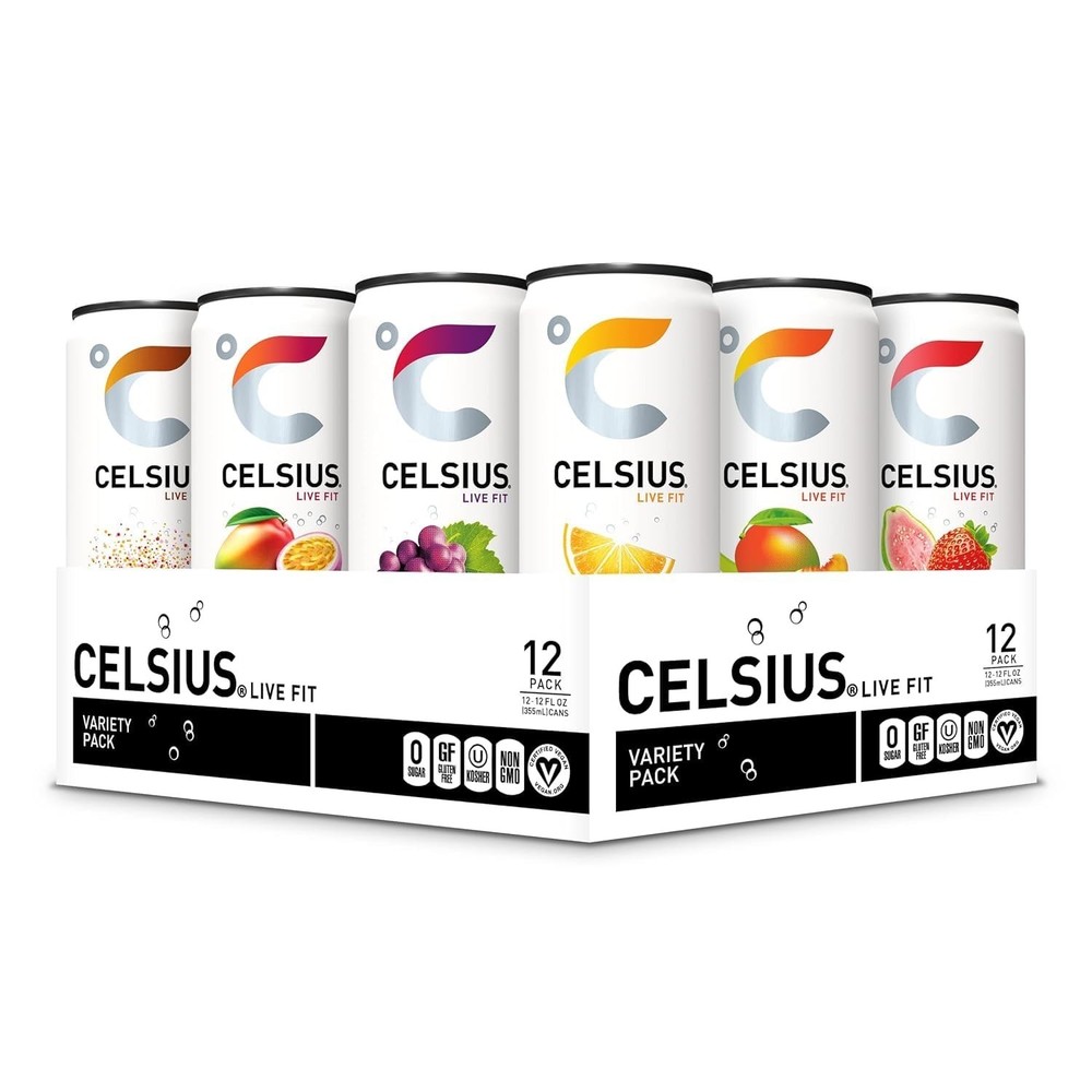 LIVE FIT Assorted Energy Drink Pack – Zero Sugar, , Gluten-Free, 12 Fl Oz (12…