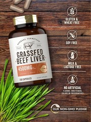 Grass Fed Beef Liver Capsules 4500Mg | 250 Count | Desiccated Supplement | Non-G