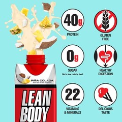 Lean Body Ready-to-Drink Pina Colada Protein Shake 40g Protein 17 Fl Oz 12 P…
