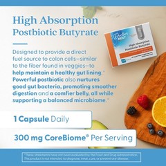 Doctor’s BEST High Absorption Postbiotic Butyrate 30 Count (Pack of 1), Clear