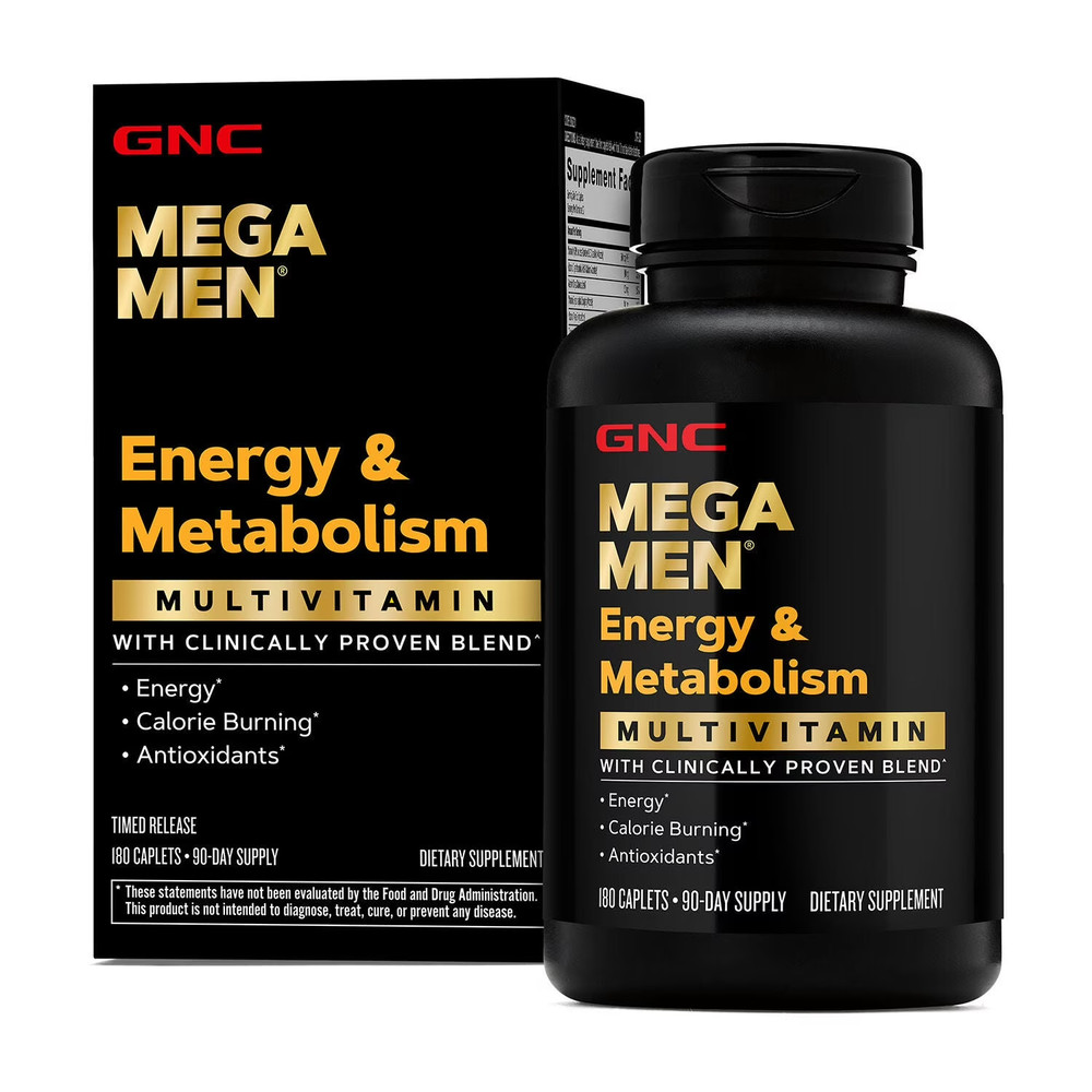 GNC Mega Men Energy & Metabolism Multivitamins, Calorie Burn, 1 bottle 180 ct.