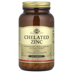 Solgar Chelated Zinc, 250 Tablets – 250 Count (Pack of 1), Standard Packaging