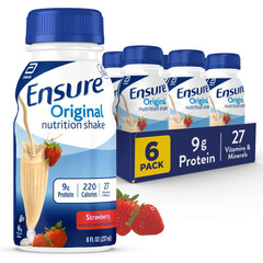 Ensure Original Meal Replacement Nutrition Shake, Strawberry, 8 fl oz, 6 Pack