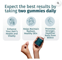 WEEM Hair Skin and Nails Gummies – Supports Healthy Hair – Vegan biotin Vitamins