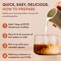 1Pack Organic Rýze Mushroom Coffee 30 Servings Instant Coffee Free Shipping New