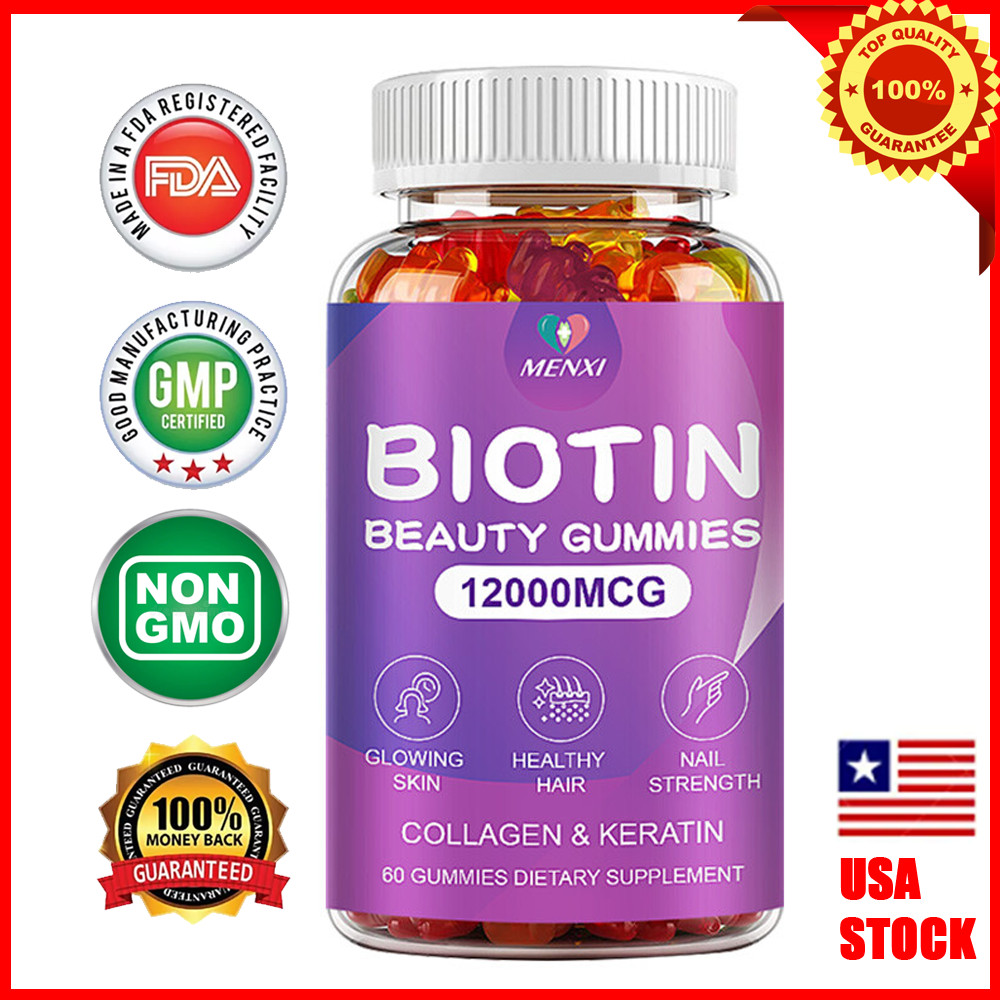Biotin and Collagen Gummy Vitamins for Hair, Skin, and Nails – Extra Strength