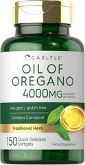 Oregano Oil 4000Mg Supplement | 150 Softgel Capsules | Contains Carvacrol | Non-