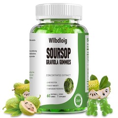 Soursop Graviola Gummies Soursop Leaves Extract- Natural Sour SOP Gummy w/Zin…