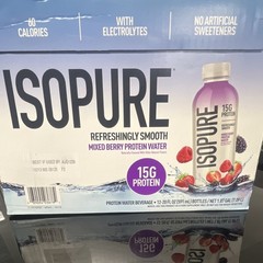 Isopure Mixed Berry Protein Water 15g Protein 12 Bottles 591mL With Electrolytes
