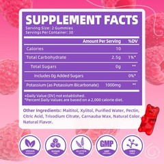 Potassium Gummies 1000mg, Bicarbonate 60 Count (Pack of 1)