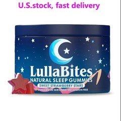 LullaBites Melatonin Free Natural Sleep Gummies Strawberry Flavor Calming Herbal