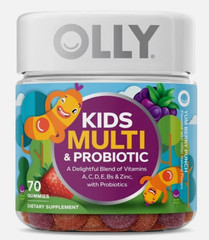 OLLY Kids Multivitamin Probiotic Gummies 70 Ct Berry Zinc Vitamins