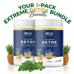 2-Pack Bella All Natural Extreme Detox Intestinal Cleanse Pineapple Powder 800g