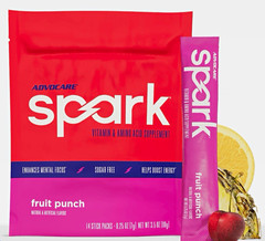 AdvoCare Spark Fruit Punch Drink Mix Stick Packs 14 ct 3.5 oz 120mg Caffeine