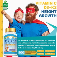 Children Adolescents Organic Height Growth Vitamin D3+K2 Multivitamin Tablets