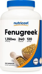 Nutricost Fenugreek Seed 675mg 240 Softgels Gluten Free Non-GMO