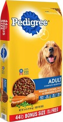 Pedigree Adult Roasted Chicken,Rice & Vegetable Flavor Dry Dog Food 44 Pounds
