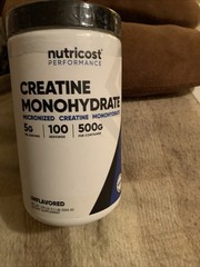 Nutricost Creatine Monohydrate – Unflavored – 500g Powder 100 Serving Exp 1/2028