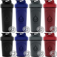 10-Pack BPA-Free Shaker Bottles: 5 Large 28 oz & 5 Small 20 oz for Smooth Drinks