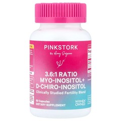 2 X Pink Stork, 3.6:1 Ratio Myo-Inositol + D-Chiro-Inositol, 60 Capsules