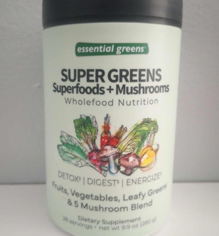 Essential Greens™ Super Greens Superfoods + Mushroom Powder 9.9 oz DETOX