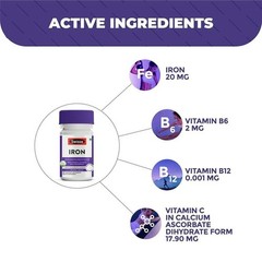 Swisse Iron Supplement with Vitamin C & Vitamin B12 For Both Men-Women 30Tab