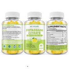 Potassium Citrate 1000mg Gummies, Supplement 60 Count (Pack of 2)