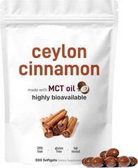 Ceylon Cinnamon 7,200Mg Equivalent | 300 Softgels with MCT Oil | Highly Bioavail
