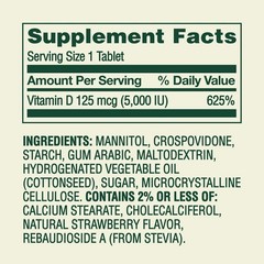 Spring Valley Vitamin D3 5000 IU Fast Dissolve Tablets Strawberry 90 Count