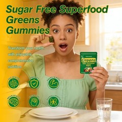 Greens Super-Food Daily Gummies Supplement Gut Health Energy Immunity Cognition
