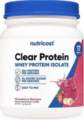 Nutricost Clear Whey Protein Isolate Powder (Strawberry Banana) 1 LB