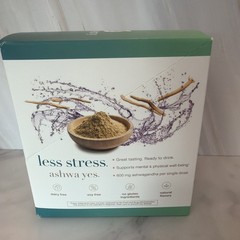 Less Stress Ashwa Yes. 1200mg Ashwagandha Per Dose 12 Pack Blueberry Flavor