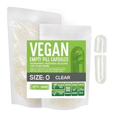 1000 Count Size 0 Empty Capsules Clear Empty Vegan Capsules Vegetarian Separated