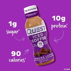 Quest Mocha Latte Iced Coffee – Rich Flavor, 200mg Caffeine